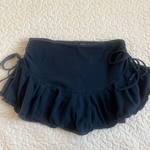 Urban Outfitters Out from Under Navy Pleated Mini Skirt with Built In Shorts